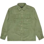 Billabong - Chemise manches longues en velours côtelé - Bong Days Corduroy Shirt Hedge Green en Coton - Taille L - Vert