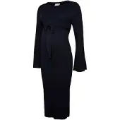 Mamalicious New Siv Maternity Long Sleeve Midi Dress Bleu M Femme