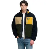 Superdry Colour Block Retro Fleece Full Zip Sweatshirt Bleu XL Homme