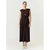Y.A.S Winja Sleeveless Long Dress Marron XL Femme