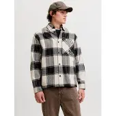 Jack & Jones Chemise 'JJEJackson' marron / noir / noir chiné / blanc