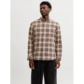 Jack & Jones Chemise 'JJEField' beige / chocolat / noir / blanc