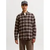 Jack & Jones Chemise 'JJEField' chocolat / noir / blanc