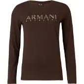 Armani Exchange T-shirt marron / or