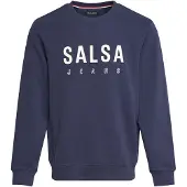 Salsa Jeans Sweat-shirt bleu / blanc chiné