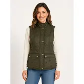 Barbour pour femme. LGI0017 Gilet Wray Quilted vert (M), Casuel, Polyamide