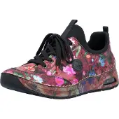 Rieker Baskets basses bleu / rose / rose foncé / noir
