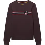 Superdry Sweat-shirt brun foncé / rouge / noir / blanc cassé
