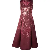 Vera Mont Robe de cocktail or / bordeaux / rouge rubis