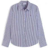 Tommy Hilfiger Chemisier bleu ciel / lie de vin / blanc