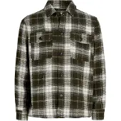 Jack & Jones Chemise 'JJEREGENT' olive / blanc