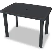 AC-DÉCO Table de jardin L 100 x L 70 x H 72 cm - Gris anthracite - Plastique résistant