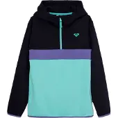 Roxy - Polaire à capuche - Frost Fern Girl True Black - Taille Enfant 12 ans - Noir