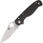 Spyderco Couteau pliant ButtonUp Carbon Fiber, lame à dents