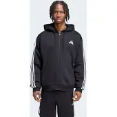 Adidas 3 Stripes Fleece Full Zip Sweatshirt Noir L Homme