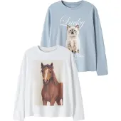 Name it T-Shirt 'NKFVOTEA' opal / marron / greige / blanc
