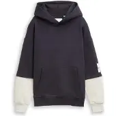 Tom Tailor Sweat gris foncé / blanc cassé
