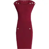 GUESS Robes en maille 'Carmen' rouge foncé