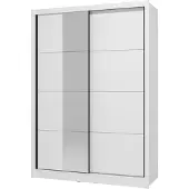 Dmora Carisolo - Grande armoire, 155x216h cm Blanc mat, penderie
