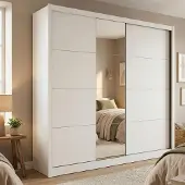 Dmora Pedavena - Grand vestiaire, 251x216h cm blanc mat, penderie