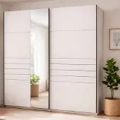 Dmora Peio - Grande armoire, 245x218h cm blanc mat, penderie
