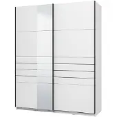Dmora Vialone - Grande armoire, 146x218h cm blanc mat, penderie