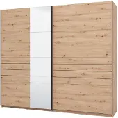 Dmora Peio - Grande armoire, 245x218h cm Chêne noueux marron, penderie