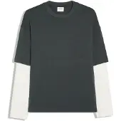 Bershka T-Shirt graphite / blanc