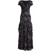 Ralph Lauren Robe de soirée bleu / marine / taupe