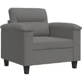 vidaXL Fauteuil gris foncé 60 cm Tissu microfibre