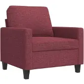 vidaXL Fauteuil vin rouge 60 cm Tissu