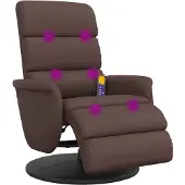 vidaXL Fauteuil de massage avec repose-pieds Marron Similicuir