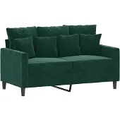 vidaXL Canapé 2 places vert foncé 120 cm velours