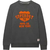 Superdry pour homme. M2014553A Sweat Felt Applique Relaxed gris (S), Casuel, Coton