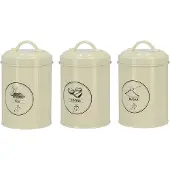 Esschert Design Set de 3 récipients de cuisine rétro