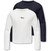 ONLY GIRLS T-Shirt 'KOGREX' bleu nuit / marron / blanc