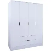 Dmora Paterno - Grande garde-robe, 140x182h cm Blanc, Portemanteau