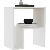 Dmora Vocca - Table basse, 45x30x52h cm blanc, un compartiment