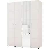 Dmora Ifrane - Grande Armoire, 155x208h cm Blanc Crème, Porte-manteau