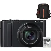 Panasonic Lumix DC-TZ300 - Noir + Lexar 64GB SDXC + Case Logic DCB-313