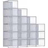 OEM Lot de 18 boîtes à chaussures, gris transparent