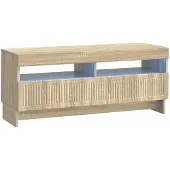 Syfax Meuble TV LED en bois imitation chêne Sonoma