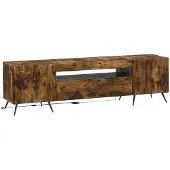 Syfax Meuble TV en bois stratifié imitation chêne fumé