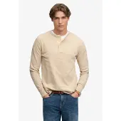 Superdry Mini Slub Waffle Grandad Sweater Beige L Homme