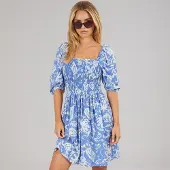 Brave Soul Robe Courte Lainey Femme Bleu/Blanc