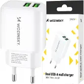 Wozinsky Cuwcw 2.4A 2 X Usb-A chargeur secteur - Blanc