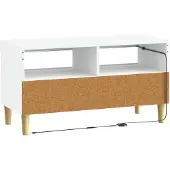 vidaXL Meuble TV LED blanc en panneaux de particules