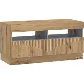 vidaXL Meuble TV LED, 5 pièces, bois composite imitation chêne artisanal