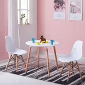 Sonstiges Table ronde scandinave en MDF, blanche, 80 cm de diamètre
