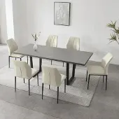 Sonstiges Table extensible pour 6 personnes, en MDF blanc, dimensions 130-170 cm